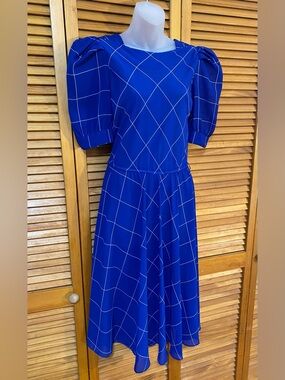 Vintage Charlee Allison: Flowy, geometric dress- semi-sheer